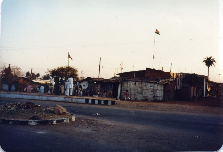 Bhopal, 1985, slums across from the Union Carbide factory