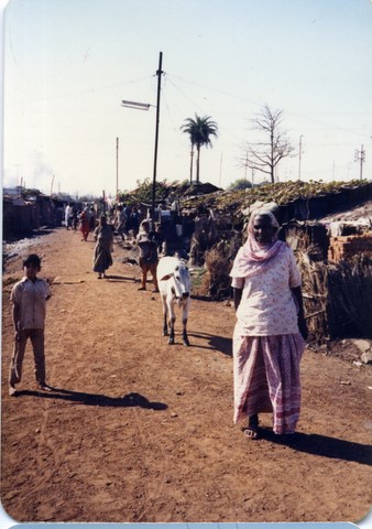 Bhopal, 1985, slums across from Union Carbide factory